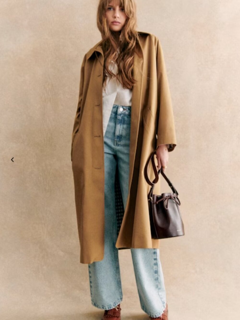 Sézane Clyde Coat — Camel, Size 4